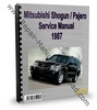 Thumbnail Mitsubishi Montero Pajero Shogun 1987 Service Repair Manual