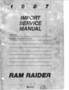 Thumbnail Mitsubishi Ram Raider 1987 Service Repair Manual Download